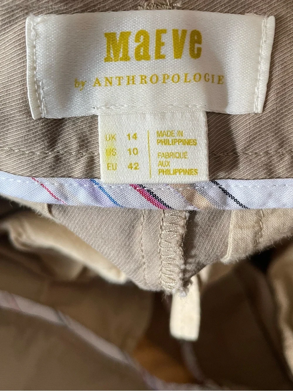 Maeve by Anthropologie Khaki Wide Leg Pants Women’s Size 10 Pleated High Rise - Picture 9 of 12